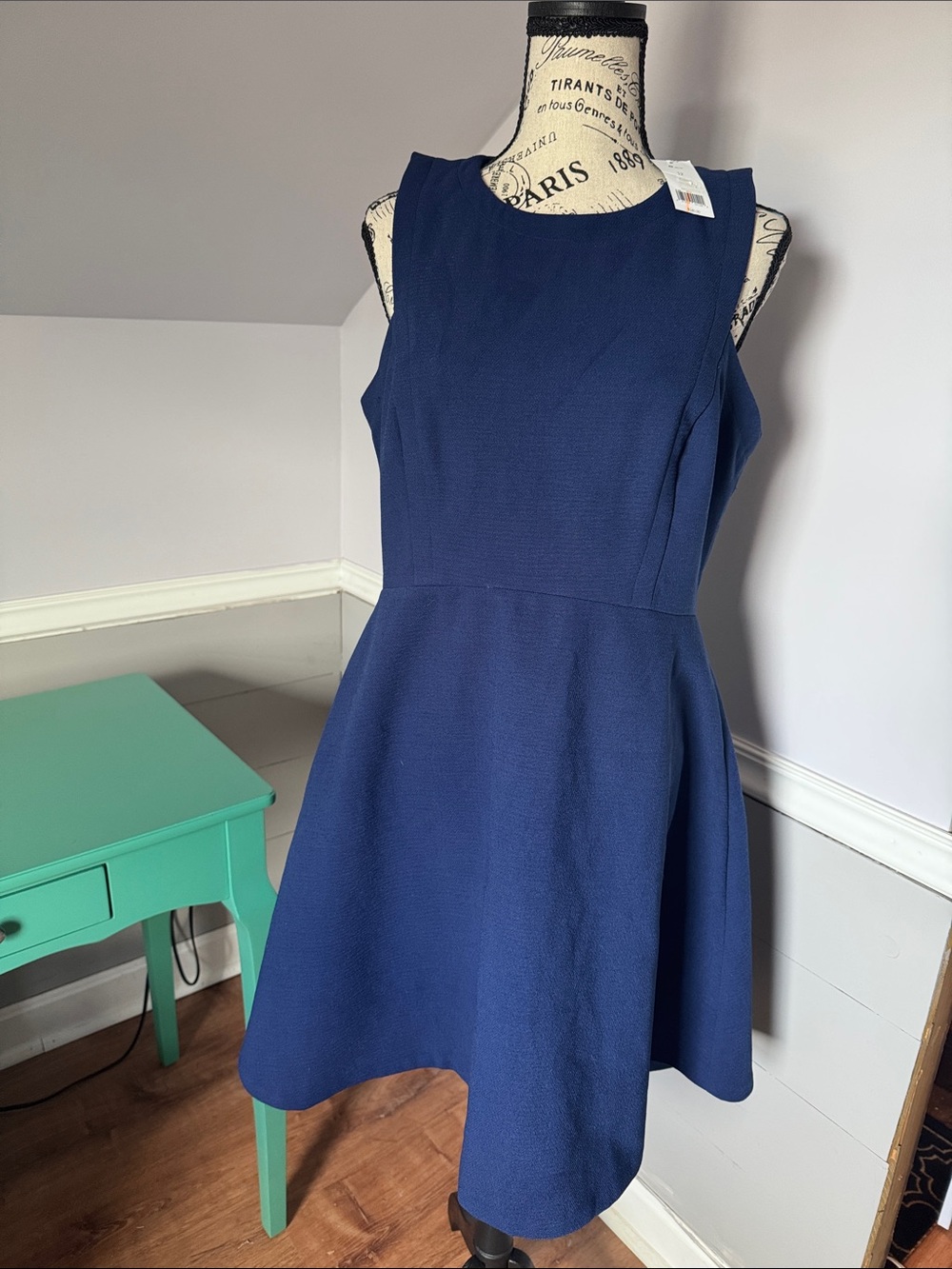Banana Republic Navy Fit and Flare Double Faced Fabric Dress Size: 12 NWTS!!!